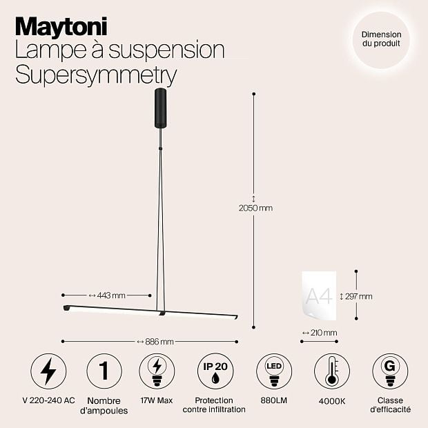 Подвесной светильник Supersymmetry P096PL-L11BK