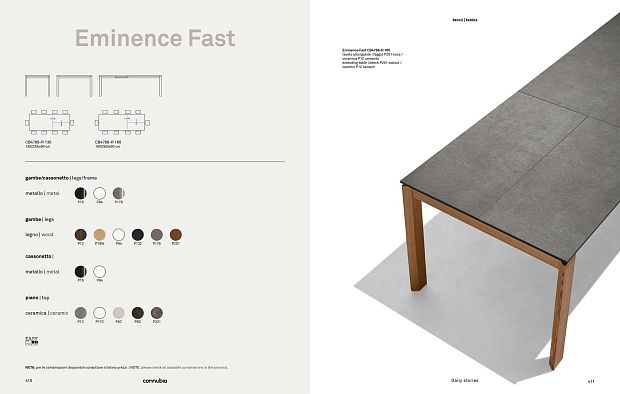 Обеденный стол EMINENCE FAST 90x160 раздвижной серая керамика