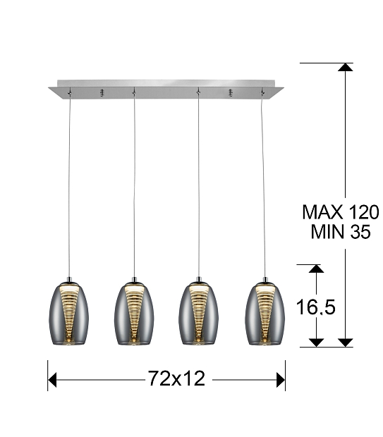 Подвесной светильник Nebula 4L LED хром