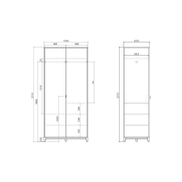 Шкаф Case CS211 Натуральный дуб, крем-брюле WCP 071