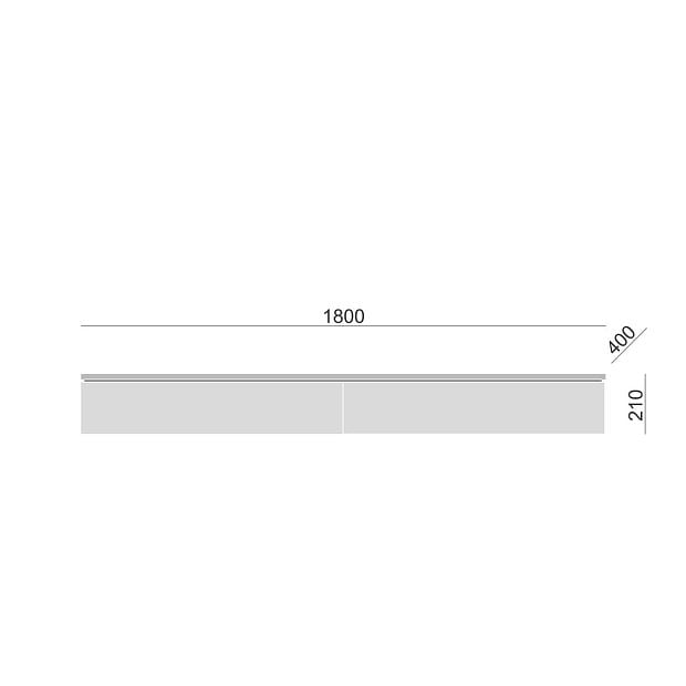 Тумба ТВ LOW 180 см черная