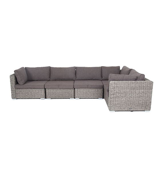 Lungo "Лунго" трансформирующийся диван из искусственного ротанга (гиацинт), цвет серый