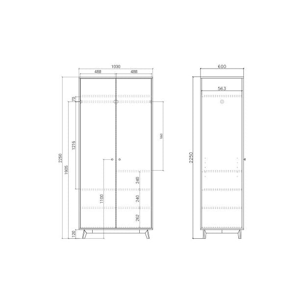 Шкаф Frame FR211 Осветленный дуб, Принт 109