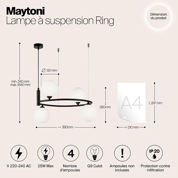 Подвесной светильник Ring MOD013PL-04B