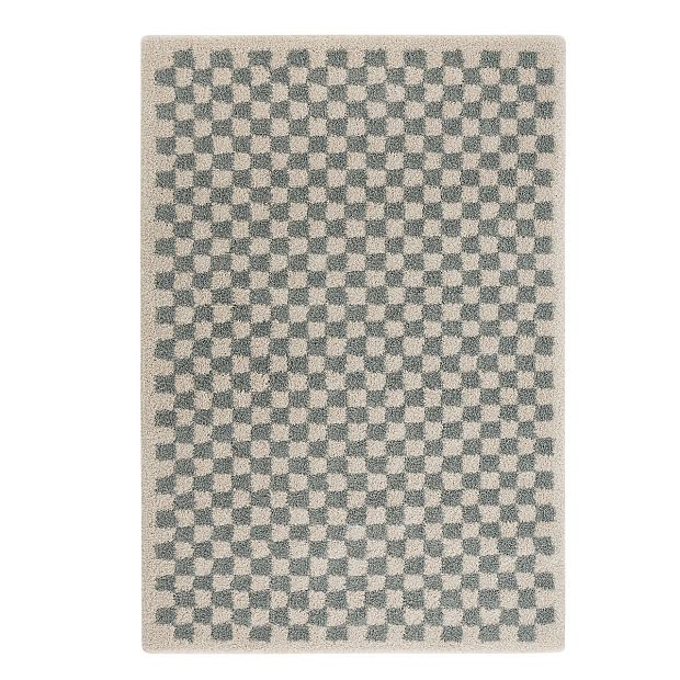 Ковер с шахматным принтом Eras 160 x 230 см синий
