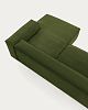 Превью 2-местный диван Blok с правым шезлонгом в зеленом толстом вельвете 240 см