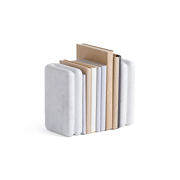 Комплект из двух подставок для книг из белого мрамора Scafi белый