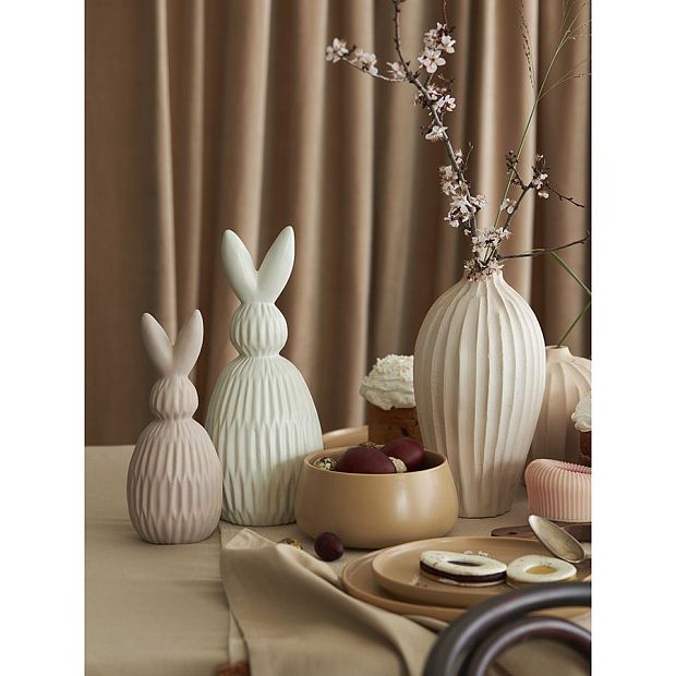 Декор из фарфора бежевого цвета trendy bunny из коллекции essential, 9,2х9,2x22,6 см