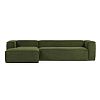 Превью 3-местный диван Blok с левым шезлонгом в зеленом толстом вельвете 330 см