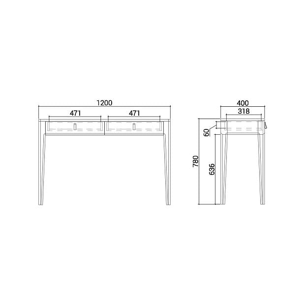 Консольный стол Case CST07 Бежевый Ral 1019