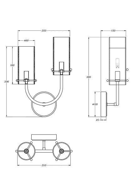 Настенный светильник (бра) Arco MOD223WL-02BS1