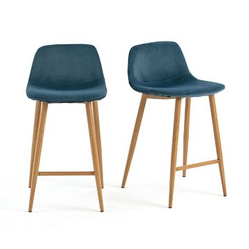 Барные стулья средней высоты комплект 2 шт Lavergne синий