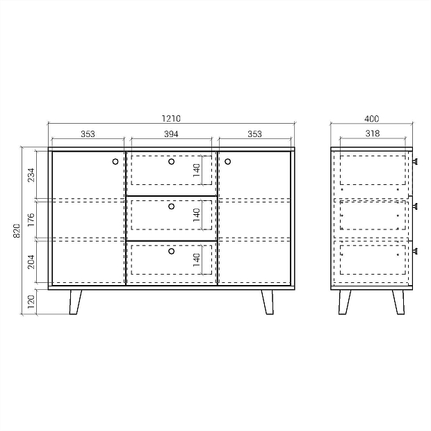 Комод Twin TW039 марсала RAL 3005