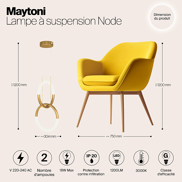 Подвесной светильник Maytoni MOD165PL-L18B3K