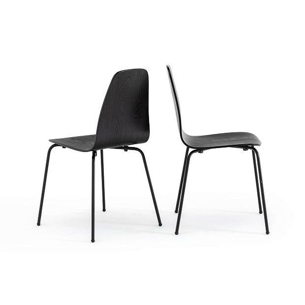 Комплект из 2 стульев в винтажном стиле Biface единый размер черный