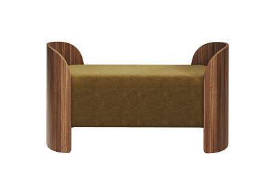 Банкетка Lagom 2 120 см (янтарный FiberGuard, орех)